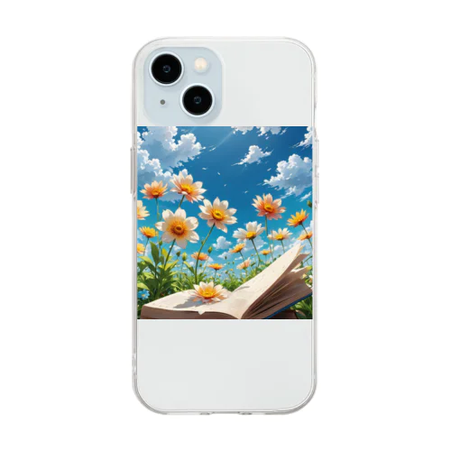 文字から咲いた花 Soft Clear Smartphone Case