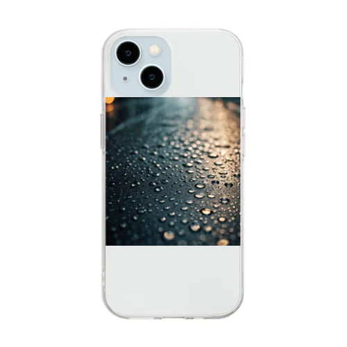 雨とぶつぶつ Soft Clear Smartphone Case