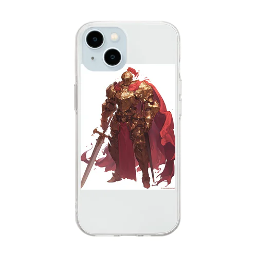 金色の鎧の武将 Soft Clear Smartphone Case