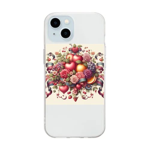 薔薇とフルーツのSweetな香り Soft Clear Smartphone Case