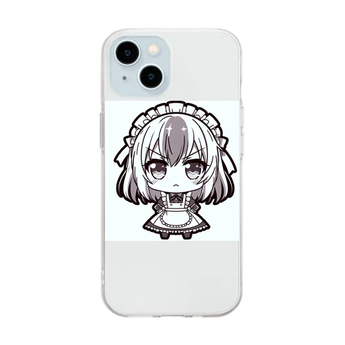 かわいいメイドさん Soft Clear Smartphone Case