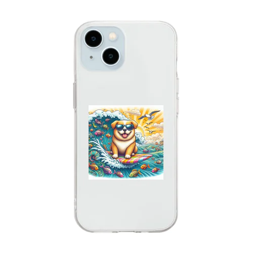 サーフィンワンコ Soft Clear Smartphone Case