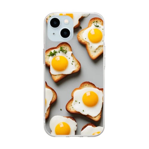 目玉焼きトーストいっぱい Soft Clear Smartphone Case