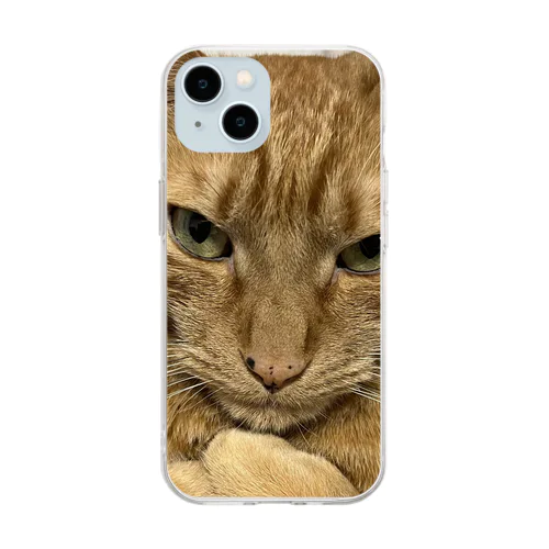 猫好きトラくんのスマホケース Soft Clear Smartphone Case