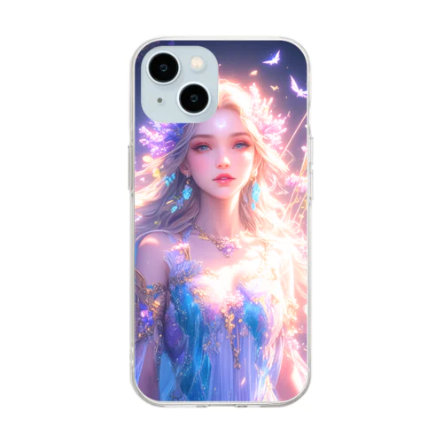 フラワームーンの女神様 Soft Clear Smartphone Case