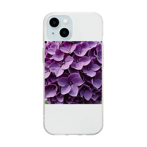 魅惑の紫陽花 Soft Clear Smartphone Case