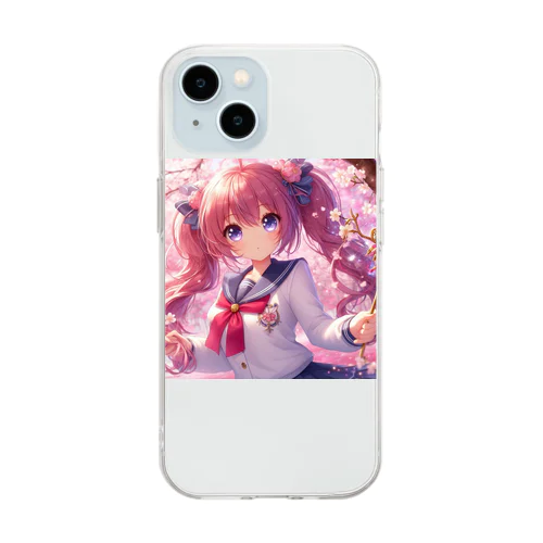 かわいい女の子のキャラクターグッズ Soft Clear Smartphone Case