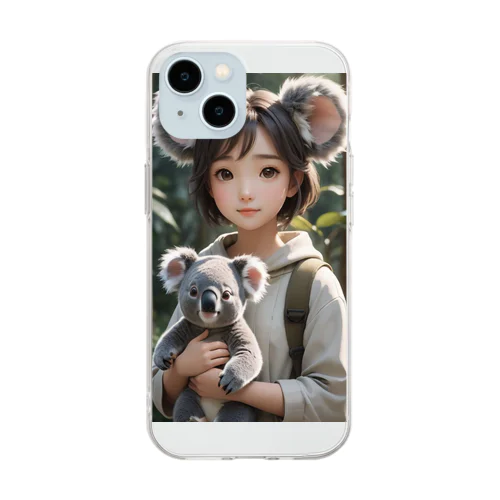 動物占いキャラクター<コアラ> Soft Clear Smartphone Case