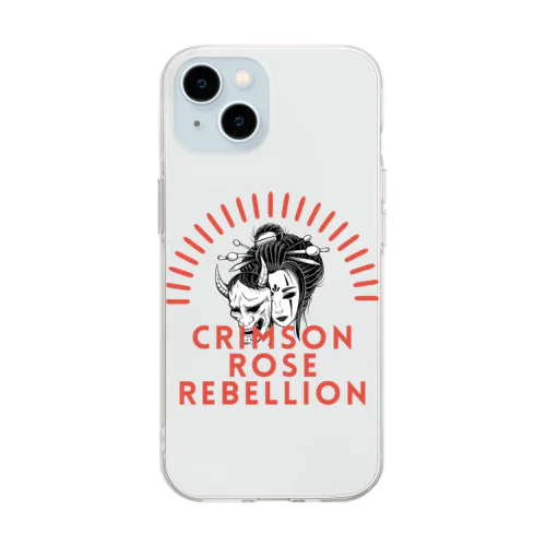 Crimson Rose Rebellion Soft Clear Smartphone Case