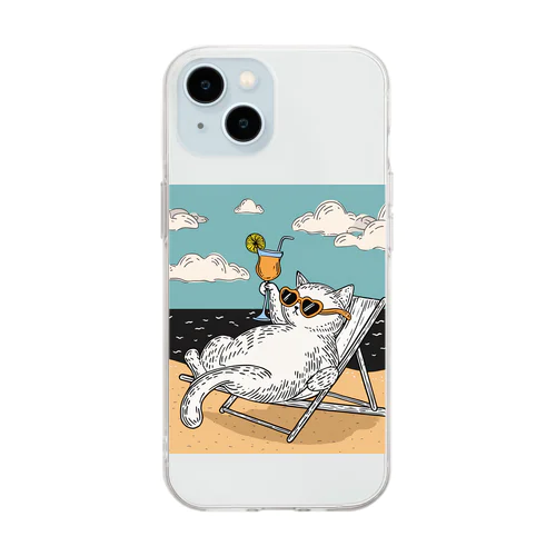 リゾートCat🏖 Soft Clear Smartphone Case