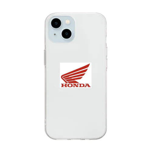 HONDAウィングマークです。 Soft Clear Smartphone Case