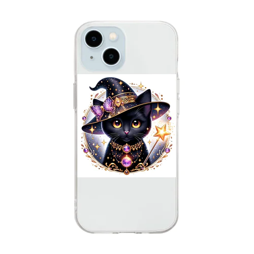 黒猫の魔法使い Soft Clear Smartphone Case