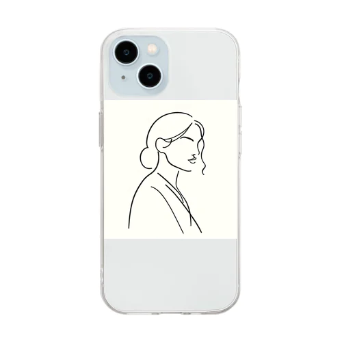 一筆書き風アート3 Soft Clear Smartphone Case