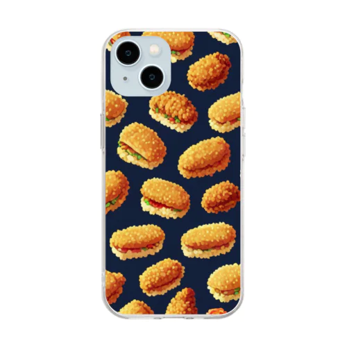 ドット絵シリーズ７チキンサンドはいかが？ Soft Clear Smartphone Case