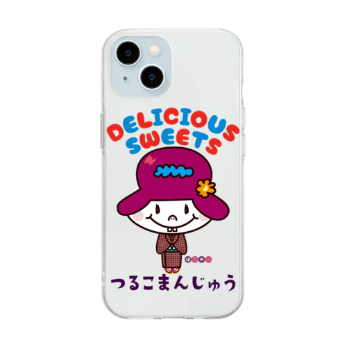 つるこまんじゅう Soft Clear Smartphone Case