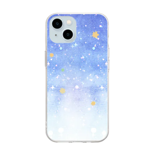 きらきら夜空のこんぺいとう Soft Clear Smartphone Case