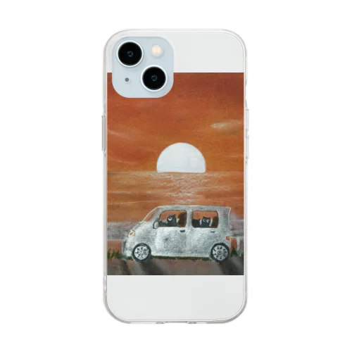 猫の運転手 Soft Clear Smartphone Case