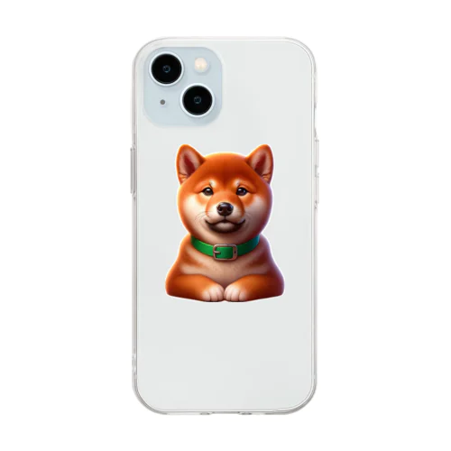 フレンドリーな柴犬 Soft Clear Smartphone Case