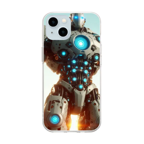 未来を担うヒーロー：人型ロボット「BLUE」 Soft Clear Smartphone Case