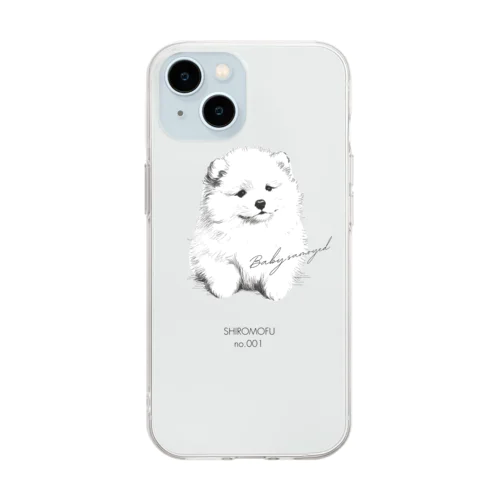 SHIROMOFU no.1サモエド Soft Clear Smartphone Case