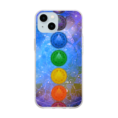 宇宙曼荼羅　cakra version Soft Clear Smartphone Case