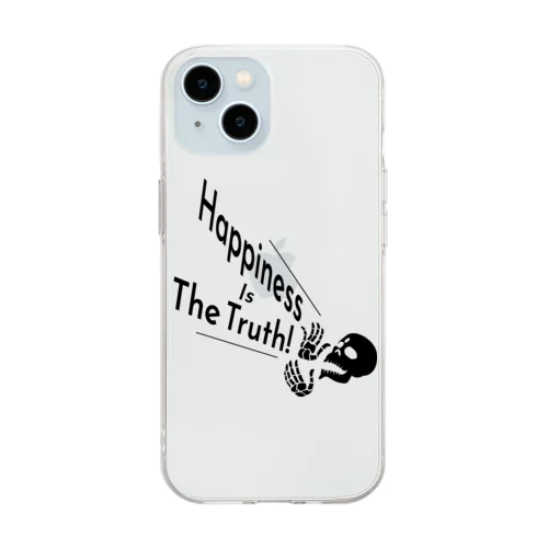 Happiness Is The Truth!（黒） Soft Clear Smartphone Case