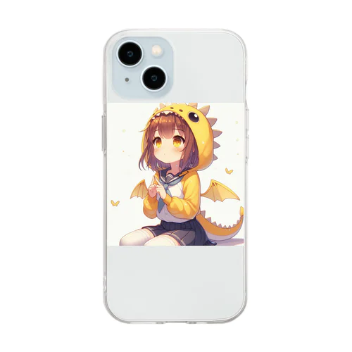 テレドラゴン娘！イエロー Soft Clear Smartphone Case