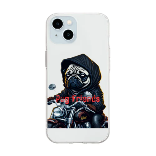 ハーレー　PUGdogs Soft Clear Smartphone Case