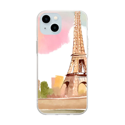 paris spring Soft Clear Smartphone Case