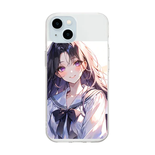 黒髪ロングちゃん Soft Clear Smartphone Case