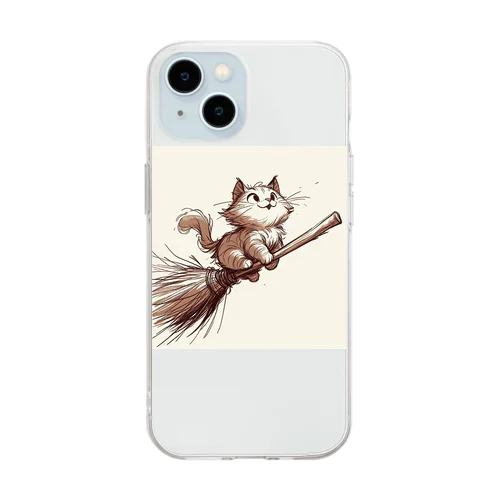 風切る冒険猫 Soft Clear Smartphone Case