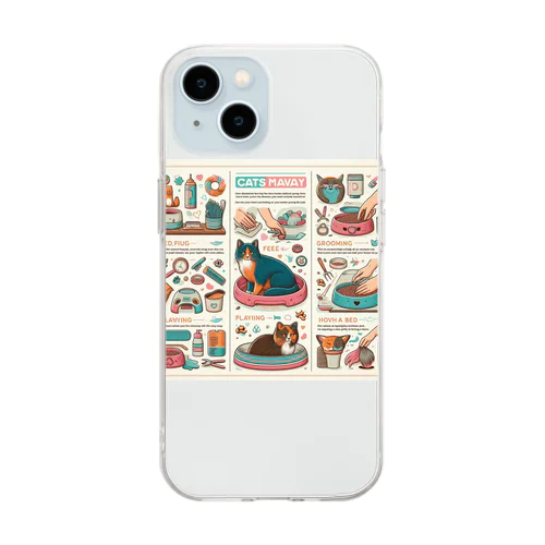 猫マニュアル Soft Clear Smartphone Case