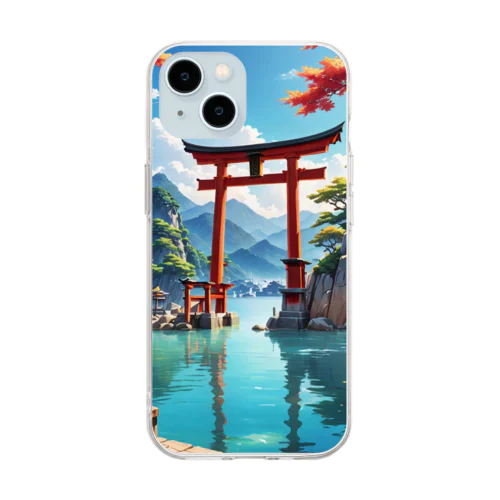 ItsItsukushima Shrine　厳島神社 Soft Clear Smartphone Case