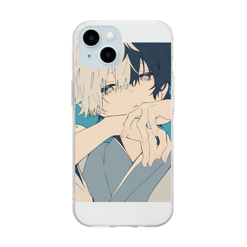 着物とうさ耳 Soft Clear Smartphone Case