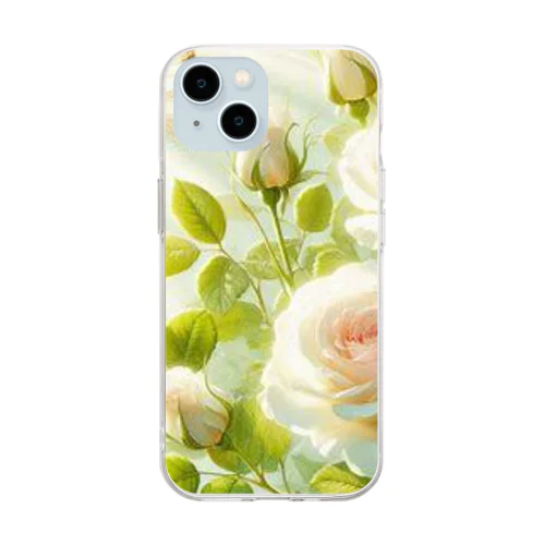 「白薔薇」グッズ Soft Clear Smartphone Case