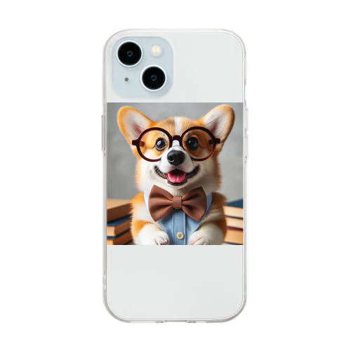 物知りシリーズ　コーギー犬 Soft Clear Smartphone Case