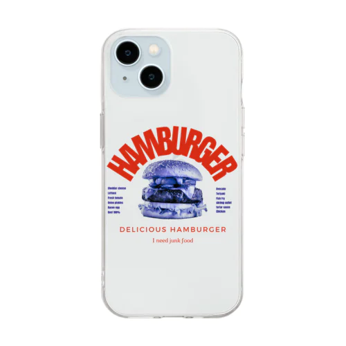 Delicious HAMBERGER アメカジバーガー🍔小物 Soft Clear Smartphone Case