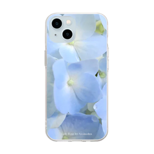 紫陽花～水色～ Soft Clear Smartphone Case