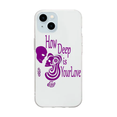 How Deep Is Your Love(紫)  Soft Clear Smartphone Case