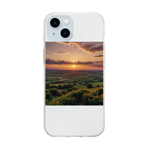 日没の風景 Soft Clear Smartphone Case