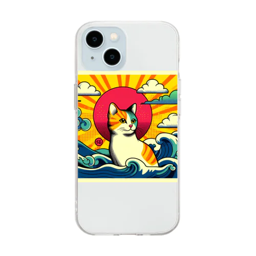 浮世絵_猫POP Soft Clear Smartphone Case