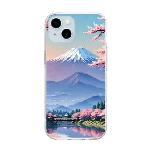 Mount Fuji　富士山(春) Soft Clear Smartphone Case