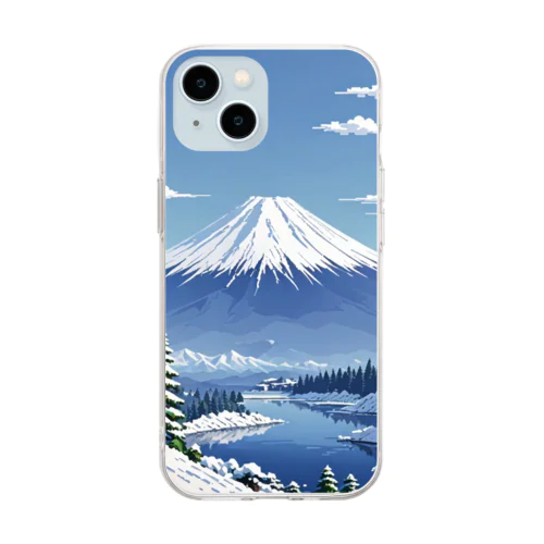 Mount Fuji　富士山(冬) Soft Clear Smartphone Case