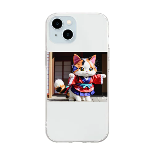 三毛猫のグッズ Soft Clear Smartphone Case