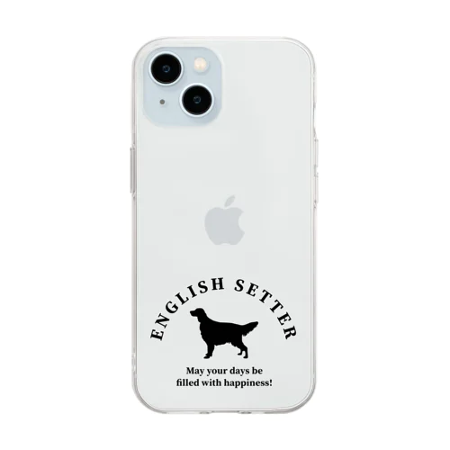 イングリッシュセッター　happiness!　【One:Happiness】 Soft Clear Smartphone Case