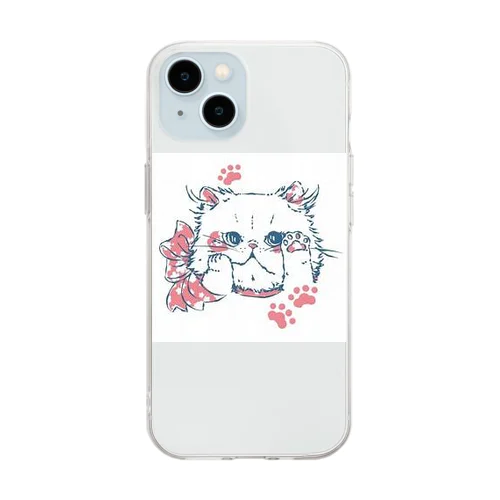 ふわっねっこっ Soft Clear Smartphone Case