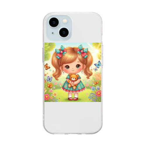 にこにこ女の子 Soft Clear Smartphone Case