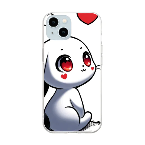 ハートうさぎさん Soft Clear Smartphone Case