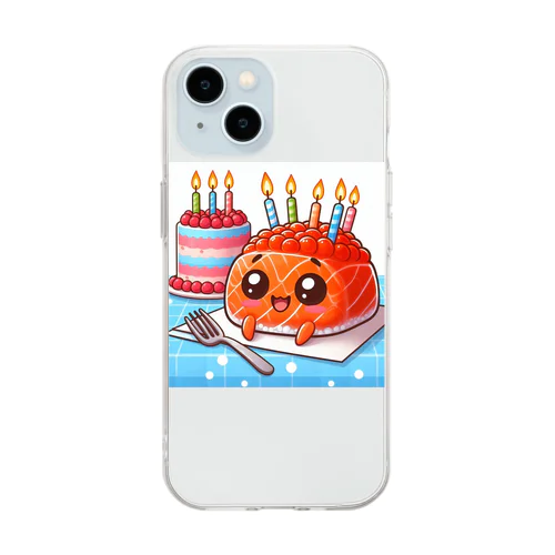 ケーキになったイクラちゃん Soft Clear Smartphone Case