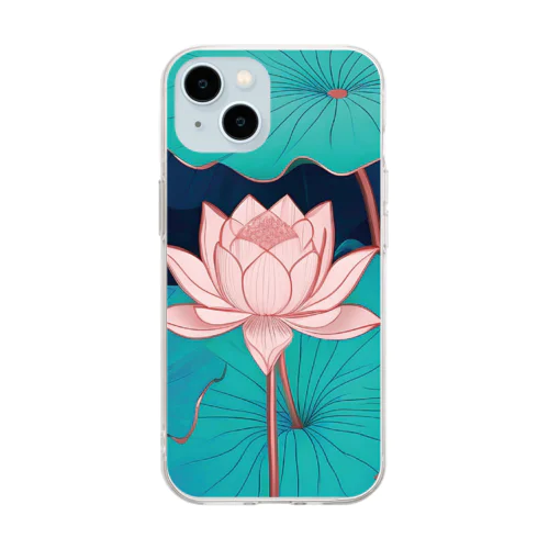 蓮の花 Soft Clear Smartphone Case